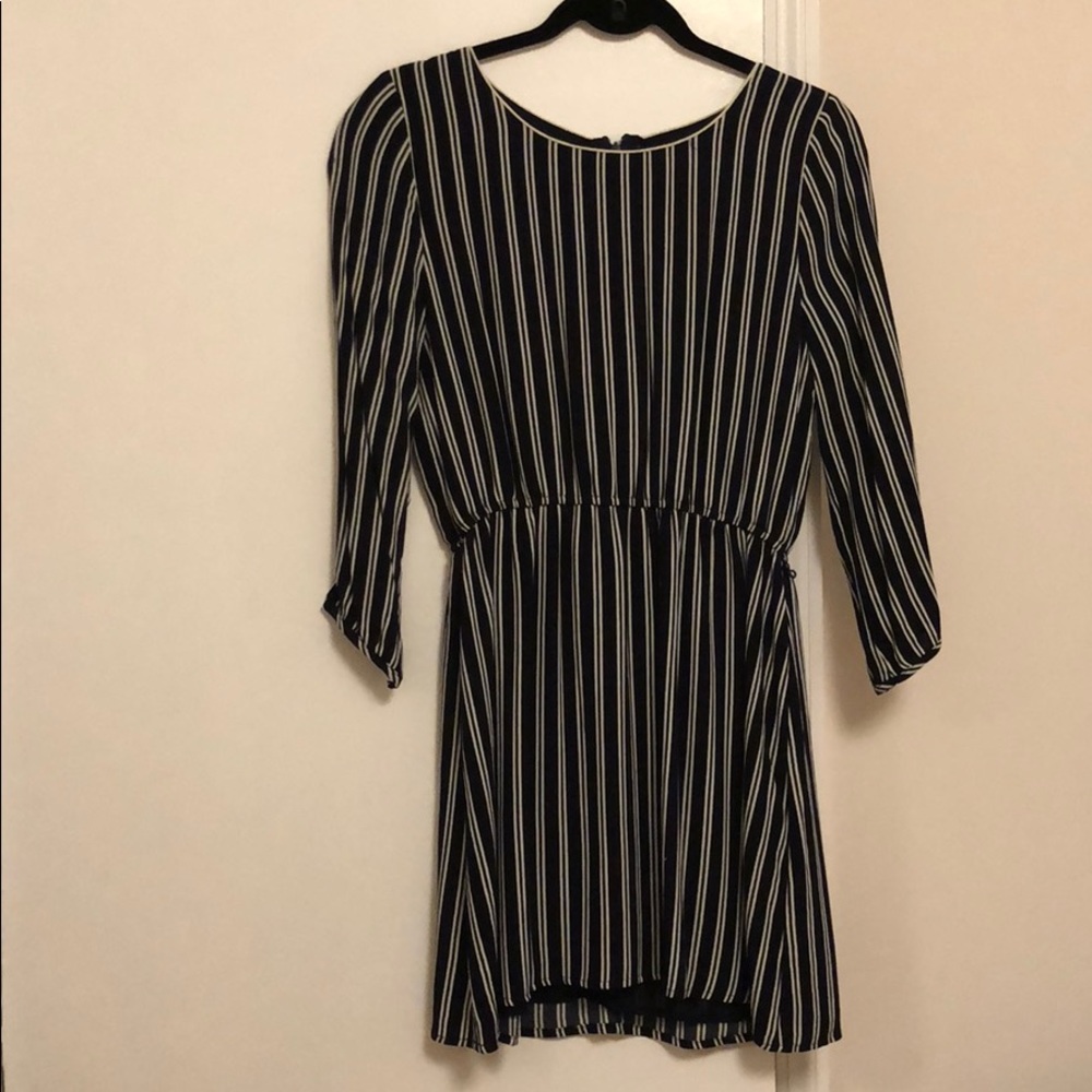 Long sleeve Dress - Navy & Cream